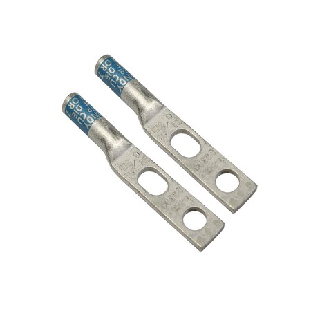 Burndy Copper Two Hole HYLUG - Long Barrel , 6 AWG, 3/8" Bolt Hole with 1" Sp YA6C2TC38SL
